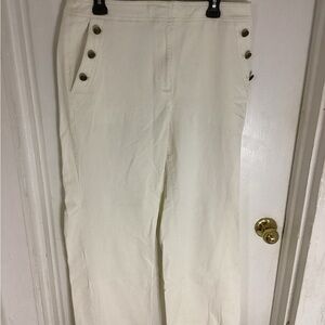 Talbots White Wide Leg Pants Size 12